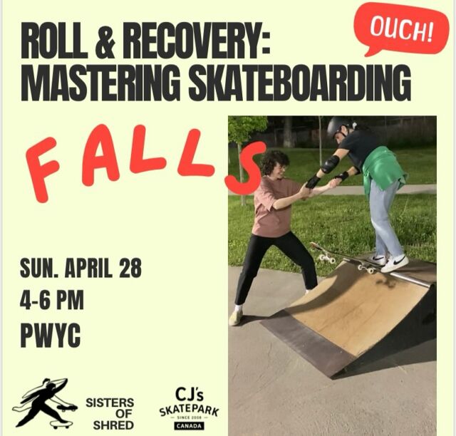 📣Learn to Fall Clinic at CJs SKATEPARK 👉Come take epic spills with @sisters.of.shred ➡️hosting a clinic called Mastering the Art of Skateboarding Falls on Sunday, April 28th from 4-6 pm at CJs SKATEPARK
Learn how to fall safely so you can learn new skateboarding tricks, bravely! #cjsskatepark #sistersofshred #joinnow
