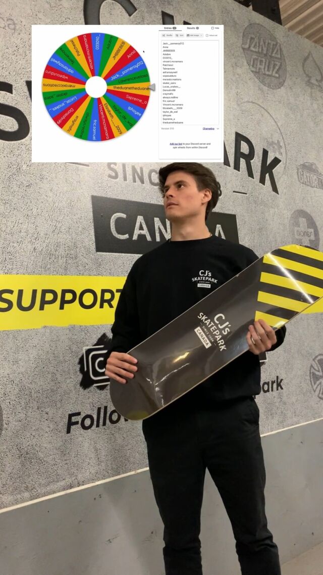 🚨 We Have a Winner! 🚨

Congrats to @meraxiccreations 🎉 for taking home October’s CJ’s Deck Giveaway prize! 🛹👏 A huge thank you to everyone who filled out our survey, your input keeps CJ’s SKATEPARK rolling strong!

Missed out? No worries! Our next survey is coming tomorrow, and YOU could be the next lucky winner! 🔥

#CJsSKATEPARK #OctoberWinner #DeckGiveaway #SkateFam #MonthlySurvey