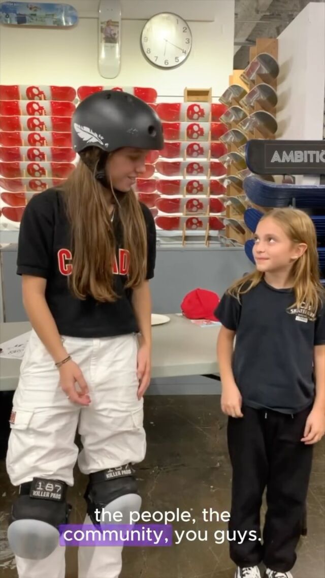 Interviewing Fay Ebert! 🛹✨ 

Watch as these young fans interview the one and only @FaySkate, asking the questions we all want to know. 🙌💥 

Sorry for the background noise. When the crowd’s big and the fun’s even bigger, things get a little wild! 🎉 Want to join the excitement? Come be part of our future events and experience the craziness for yourself! 

#SkateQueen #FayDay #GirlPower #FutureSkaters #SkateLife #InspiringTheNextGen