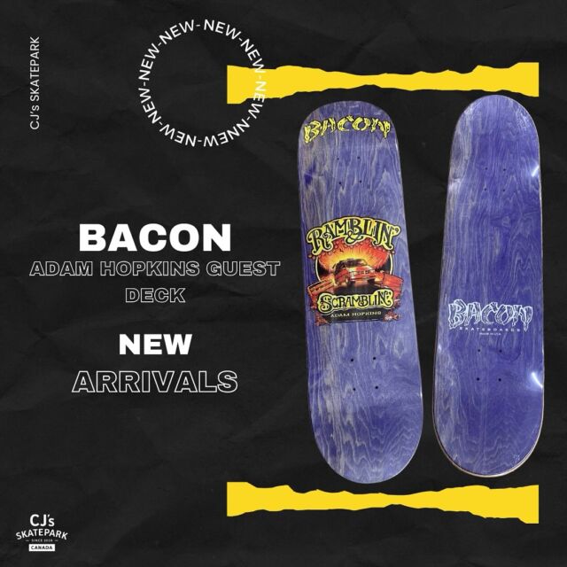 🔥NEW DECKS ARRIVAL AT CJsSKATEPARK🔥🛹

Purchase in shop or visit our website at www.cjsskatepark.com 

#baconskateboards #skateboard #newarrival #cjsskatepark