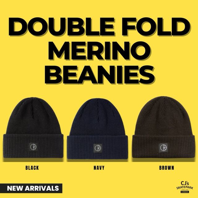 🥳🔥New beanies just landed🔥 🙌

Double fold merino beanies in black, navy, and brown—perfect for those cold skate sessions. Grab yours In-store or visit www.cjsskatepark.com to buy online!

#SkateparkStyle#StayWarm #SkateGear#cjsskatepark